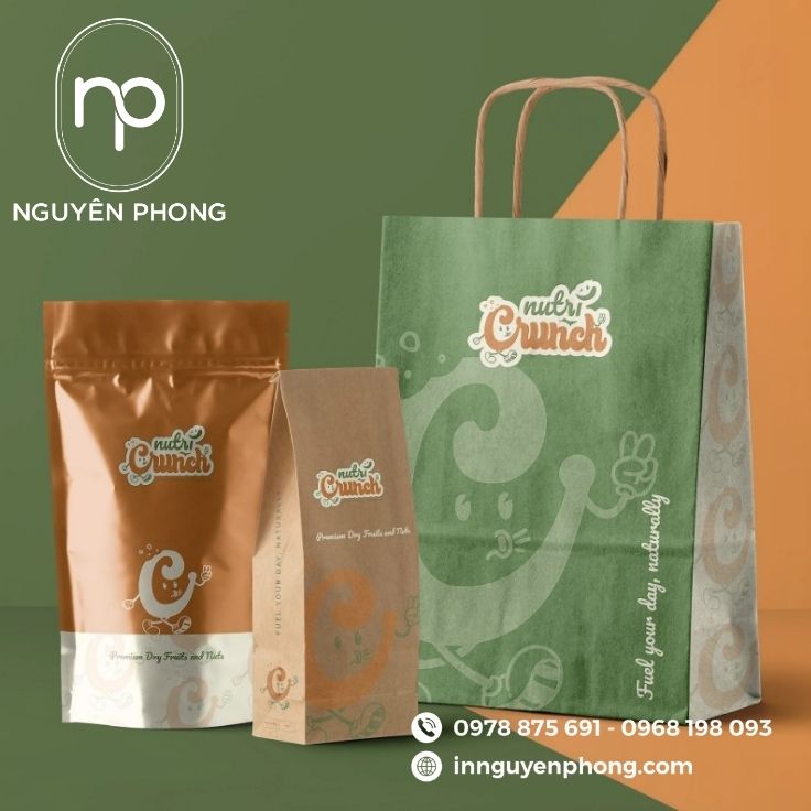 Mẫu túi giấy đựng nho khô đơn giản 